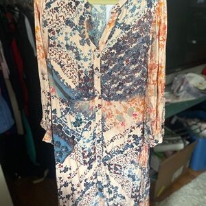 Soft Surroundings Brand New Floral Long Sleeve Dress